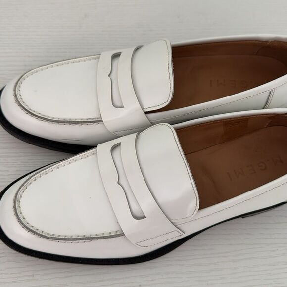 M. Gemi Lucido Loafer White Patent Leather Size 38.5 8.5 - Picture 6 of 8